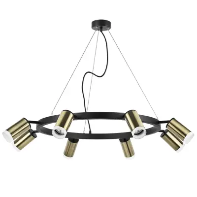 LR0183180 Люстра RULLO 8х50W GU10 ЧЕРНЫЙ/БРОНЗА (571018+214431-8+202430-8)