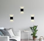 Настенный светодиодный светильник FW138 BK/S черный/песок LED 3000K 10W 100*100*100