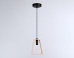 Подвесной светильник в стиле лофт TR80497 BK/LW черный/светлое дерево E14 max 60W D150*1000