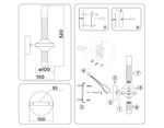 Светильник настенный LH55355/2 BK/CGD/CL черный/золото/прозрачный G9/2 max 30W 150*100*320