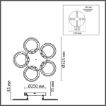 8027/55CL LEDIO LN25 247 белый/белый, металл/акрил Потолочный светильник с ПДУ LED 55W 3000-6000К 220V KALIFA