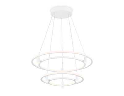 Светильник подвесной светодиодный FL5542/2+6 WH белый 90W 3000K/4200K/6400K D600/400*1300 (без ПДУ)