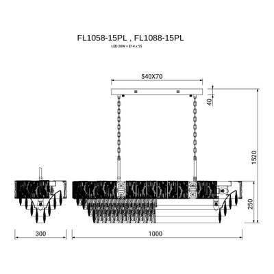 Люстра подвесная Delight Chrome FL1088-15PL, E14х15