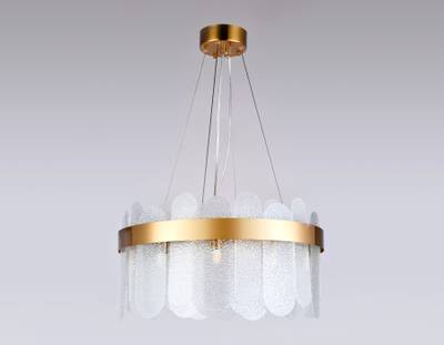 Подвесная люстра с хрусталем TR5333/10 GD/FR золото/матовый G9/10 max 40W D500*770