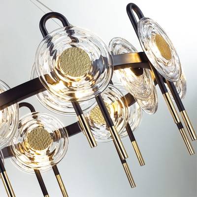 5407/92L MODERN ODL_EX25 135 черный/золото/металл/стекло Люстра LED 92W 3000K 8990Лм MAGNET