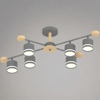 78730-0.3-06 GX53 GREY+WOOD светильник потолочный Reluce, GX53х6
