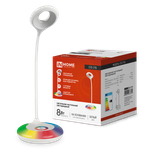 Светильник светодиодный настольный ССО 21Б 8Вт 6500К 640лм RGB-подсветка сенсор-диммер с адаптером бел. IN HOME 4690612037615