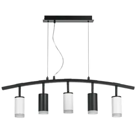 LR7353723630 Люстра RULLO 5х50W GU10 ЧЕРНЫЙ/БЕЛЫЙ (571735+214437-2+214436-3+202430-5)