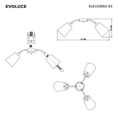 SLE103002-03 Люстра потолочная Хром/Черный E14 3*40W