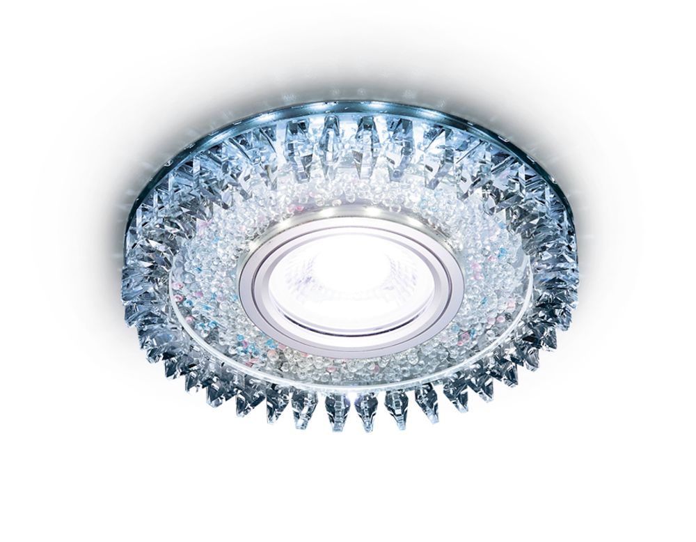 Встраиваемый точечный светильник со светодиодной лентой S389 CH хром/прозрачный хрусталь/MR16+3W(LED COLD)