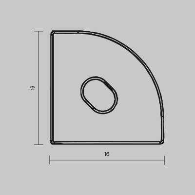 Комплект заглушек (для профиля 16×16) 2 шт., ALM-1616R-B-EC 642029. TM Maytoni