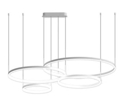 08204,01PA(4000K) Люстра Тор белый w150*100 (d40+60+80+100) h150 Led 174w (4000K) диммируемый с пультом ДУ