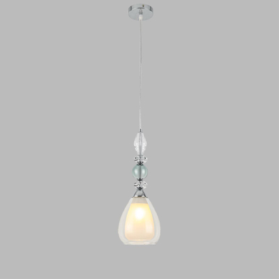 8293/1A MODERNI LN26 367 хром/белый/прозрачный, металл/стекло/хрусталь Подвес E27 1*60W 220V GANNA