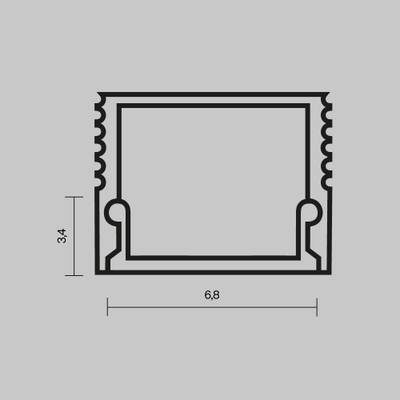 Рассеиватель для профиля 08×09 (Чёрный, 2 м), ALM-0809-B-DF-2M 642018. TM Maytoni