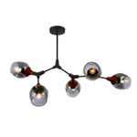 SLE113402-05 Люстра потолочная Серый, Темное дерево/Зеркальный E27 5*60W