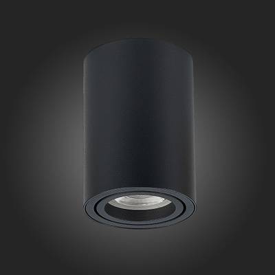 ST108.407.01 Светильник потолочный Мат. черный GU10 1*50W  D70xH100 220V Без ламп