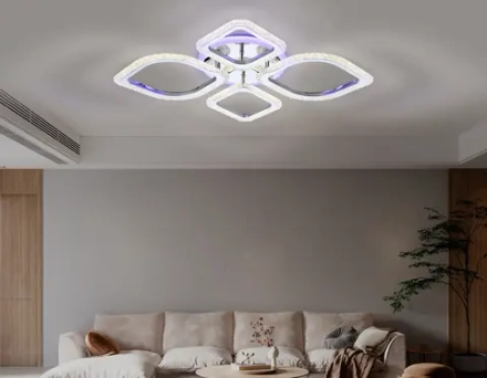 Потолочный светодиодный светильник с пультом FA5148 CH хром 77W 680*630*90 (ПДУ РАДИО 2.4)