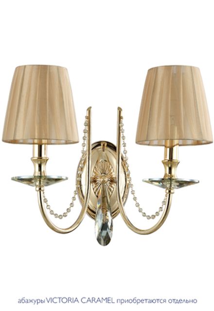 Бра Crystal Lux VICTORIA AP2 GOLD/AMBER 3340/402