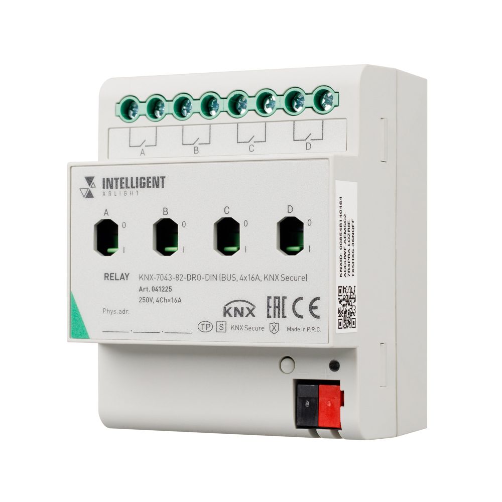 INTELLIGENT ARLIGHT Релейный модуль KNX-7043-82-DRO-DIN (BUS, 4x16А, KNX Secure) (IARL, IP20 Пластик, 2 года) INTELLIGENT ARLIGHT Релейный модуль KNX-7043-82-DRO-DIN (BUS, 4x16А, KNX Secure) (IARL, IP20 Пластик, 2 года)