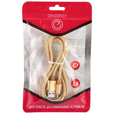Кабель Energy ET-28 USB/MicroUSB, цвет - золотой