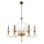 Люстра Crystal Lux CATARINA SP6 V2 GOLD/TRANSPARENT-COGNAC 1361/306