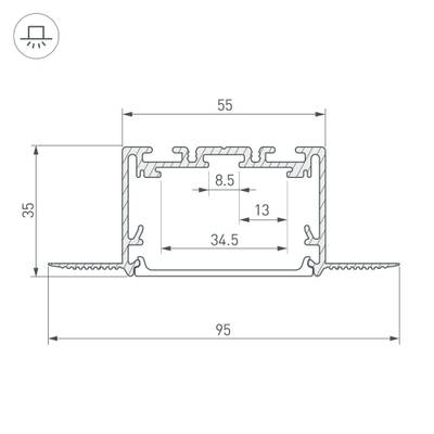 Профиль SL-LINIA55-FANTOM-2500 SEAMLESS ANOD (Arlight, Алюминий)