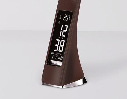 Светодиодная настольная лампа с дисплеем DE510 BR коричневый LED 3000-6400K 6W+LCD 2W