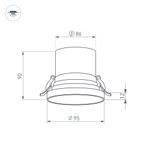 Светильник MS-VOLCANO-BUILT-R95-15W Warm3000 (BK, 38 deg, 230V) (Arlight, IP20 Металл, 5 лет)