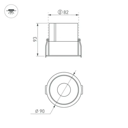 Светильник MS-ATLAS-BUILT-R90-25W Warm3000 (BK-BK, 30 deg, 230V) (Arlight, IP20 Металл, 5 лет)