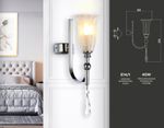 Настенный светильник с хрусталем TR3253 CH/FR хром/белый матовый E14 max 40W 375*100*225