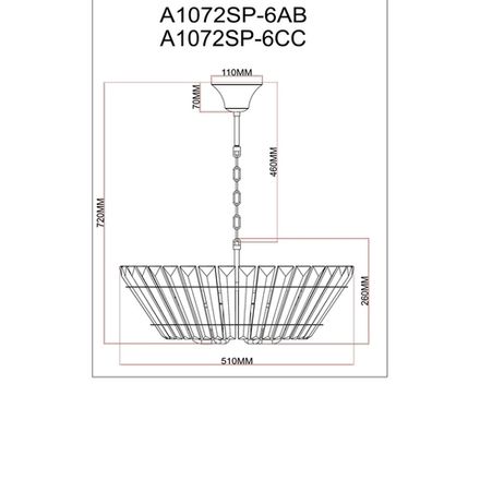 Подвесная люстра Arte Lamp FLORIZEL A1072SP-6CC, 6хE14