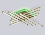 Светильник светодиодный потолочный FL6263 GD золото 115W 3000K-6400K+RGB 810*810*130 (ПДУ ИК)