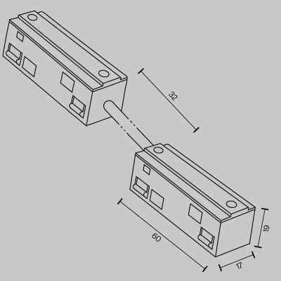 Коннектор питания прямой гибкий 5см Exility белый, TRA034CPC-42W-5-1. TM Maytoni