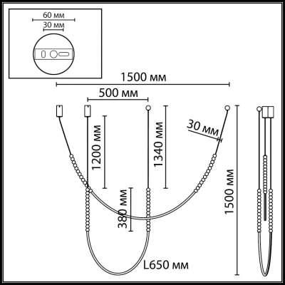 7149/24CL HIGHTECH ODL26 221 светильник черный/акрилл/металл IP20 LED 25W 1600Лм 3500K 300° 220V MONELLA
