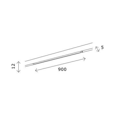 ST667.436.15 Магнитный трековый светильник Черный LED 1*15W 3000K 1 060Lm Ra&gt;80 100 IP20 L900xW5xH12 24V