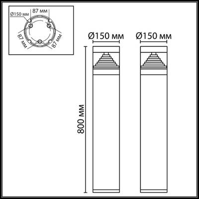 7140/20GLA NATURE ODL25 Напольный светильник черный/металл IP65 LED 20W 608Лм 150° 3000K 85-265V HULK