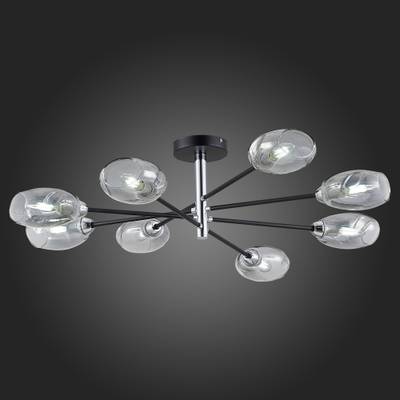 SLE155512-08 Люстра потолочная Черный, Хром/Дымчатый E14 8*40W