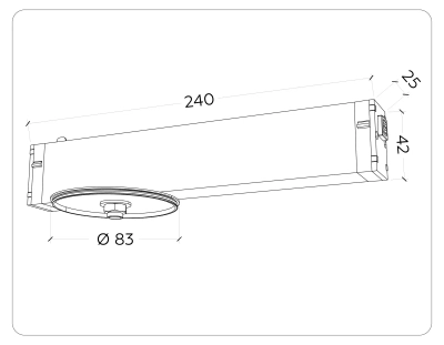 Крепеж трековый для корпуса DIY D85mm Magnetic 220V A2542 BK черный 232*83*55