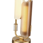 5467/10TL MODERN ODL_EX26 049 белый/коричневый/античная бронза/металл/стекло/декор металл Настольная лампа LED x 10W (5W*2) 3000K LION