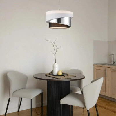 8040/3 MODERNI LN26 190 никель/белый/серебро/черный, металл/текстиль Подвесной светильник Е27 3*60W 220V INDIRA