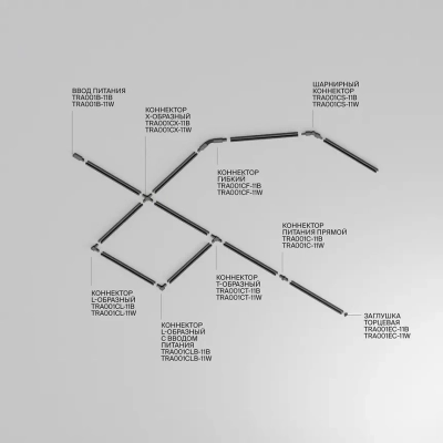 Шинопровод 2м Unity накладной/подвесной черный, TRX001-112B. TM Maytoni