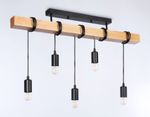 Подвесной светильник в стиле лофт TR8183/5 BK/LW черный/светлое дерево E27*5 max 40W 800*50*420
