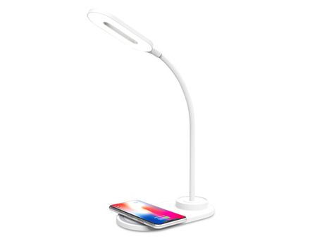 Светодиодная настольная лампа с беспроводной зарядкой DE588 WH белый LED 3000-6400K 3W