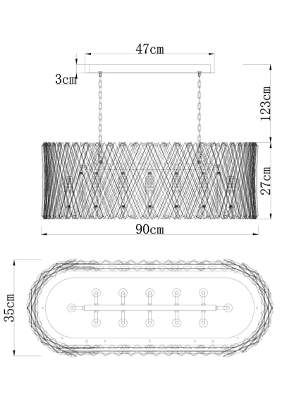 Подвесная люстра Divinare BIVARA 7567/18 SP-12, 12хE14