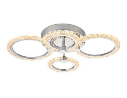 Потолочный светодиодный светильник с пультом FA412/4 CH хром 60W 620*440*120 (ПДУ РАДИО 2.4)