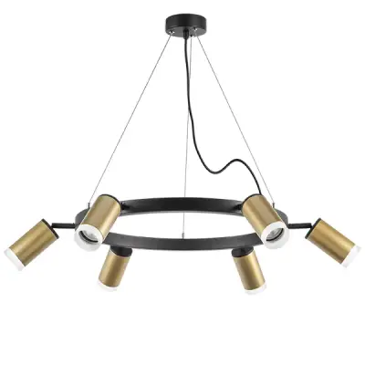 LR0164060 Люстра RULLO 6х50W GU10 ЧЕРНЫЙ/ЗОЛОТО (571016+214440-6+202430-6)