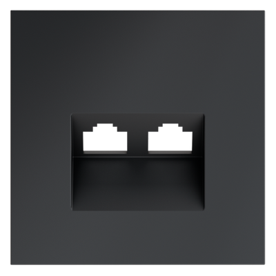 VLS001407 Накладка для розетки компьютерной двойной RJ45+RJ45 кат.6, S70 (графит). (ТМ Maytoni)