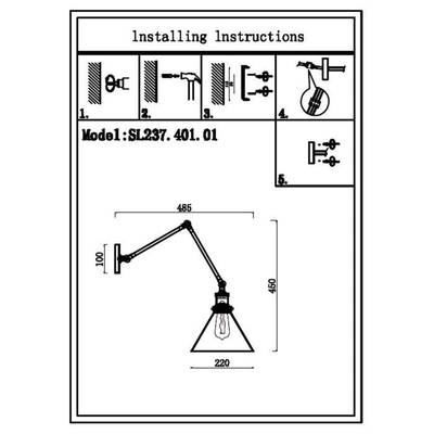 SL237.401.01 Бра ST-Luce Черный, бронза/Прозрачный E27 1*40W