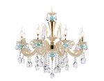 Подвесная люстра с хрусталем TR4926/8 GD/WH/CL золото/белый/прозрачный E14*8 max 40W D740*630