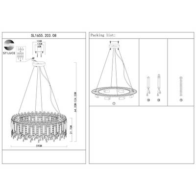 SL1655.203.08 Люстра подвесная ST-Luce Золотистый/Прозрачный E14 8*40W